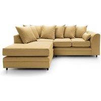 Abakus Direct Darcy Corner Sofa Left Hand Facing in Smart Linen Fabric in Mustard