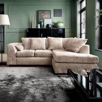 Abakus Direct Harriet Crushed Chenille Right Facing Corner Sofa in Cream