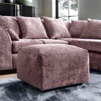 Abakus Direct Harriet Crushed Chenille Footstool in Pink