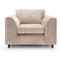 Harriet Crushed Chenille Armchair Chair in Cream