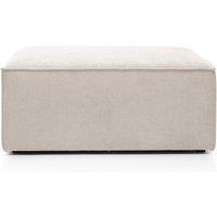 Abakus Direct Doris Footstool in White Cord Chenille