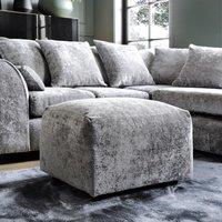 Abakus Direct Harriet Crushed Chenille Footstool in Light Grey