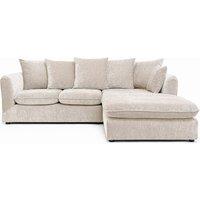 Abakus Direct Lucas Water Repellent Velvet Chenille Left Facing Corner Sofa in Cream