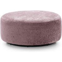 Abakus Direct Harriet Crushed Chenille Large Swivel Footstool in Pink