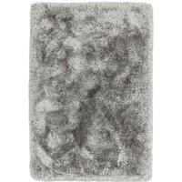 The Rug Shop UK Handmade Plain Shaggy Sparkle Luxurious Anti-Shed Area Rug in Silver | Size: 160 cm x 230 cm
