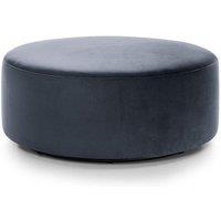Abakus Direct Chicago Spill-Proof Velvet Large Swivel Footstool in Dark Grey
