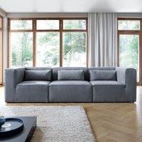 Abakus Direct Doris 4 Seater Sofa in Dark Grey Cord Chenille