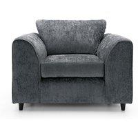 Abakus Direct Harriet Crushed Chenille Armchair Chair in Dark Grey