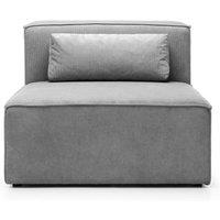 Abakus Direct Doris Armless Chair Module in Light Grey Cord Chenille