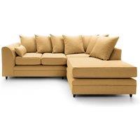Abakus Direct Darcy Corner Sofa Right Hand Facing in Smart Linen Fabric in Mustard