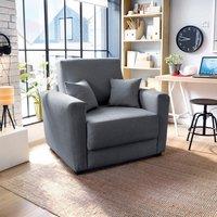 Abakus Direct Olly Velvet Single Sofa Bed in Dark Grey
