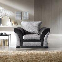 Abakus Direct Farrow Crushed Chenille Armchair in Black & Light Grey