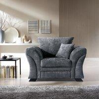 Abakus Direct Farrow Crushed Chenille Armchair in Dark Grey