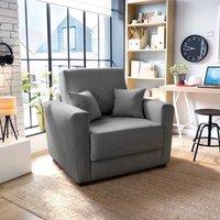 Abakus Direct Olly Linen Single Sofa Bed in Dark Grey