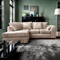 Abakus Direct Harriet Crushed Chenille Left Facing Corner Sofa in Cream