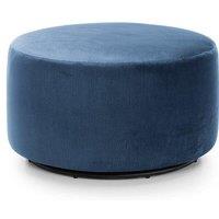 Abakus Direct Chicago Spill-Proof Velvet Swivel Footstool in Dark Blue