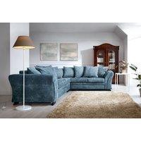 Abakus Direct Farrow Crushed Chenille Corner Sofa in Blue