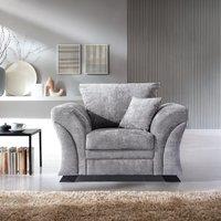 Abakus Direct Farrow Crushed Chenille Armchair in Light Grey