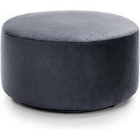 Abakus Direct Chicago Spill-Proof Velvet Quilted Swivel Footstool in Dark Grey