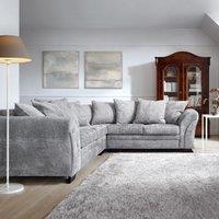 Abakus Direct Farrow Crushed Chenille Corner Sofa in Light Grey