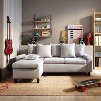 Abakus Direct Napoli Reversible Corner Sofa in Light Grey