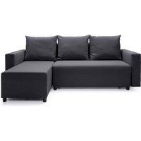 Abakus Direct Oslo Reversible Corner Sofa Bed in Black in True Black