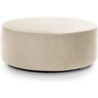 Abakus Direct Chicago Spill-Proof Velvet Large Quilted Swivel Footstool in Cream