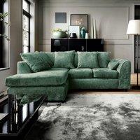 Abakus Direct Harriet Crushed Chenille Left Facing Corner Sofa in Green