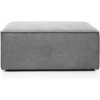 Abakus Direct Doris Footstool in Light Grey Cord Chenille in Dark Grey