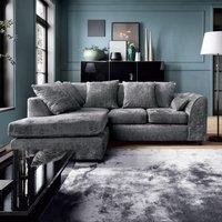 Abakus Direct Harriet Crushed Chenille Left Facing Corner Sofa in Dark Grey