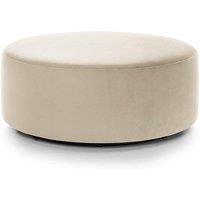 Abakus Direct Chicago Spill-Proof Velvet Large Swivel Footstool in Cream