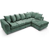 Abakus Direct Harriet Crushed Chenille Large Right Facing Corner Sofa in Green