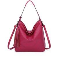 Fontanella Fashion Women's Okii Tassel PU Shoulder Bag in Fuchsia