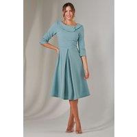 Jolie Moi Women's Sloan 3/4 Sleeve Midi Dress in Duck Egg Blue | Size: 18