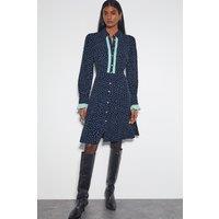 Monsoon Women's Novie Spot Print Mini Shirt Dress Blue | Size: 20