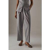 Tailored High Waisted Tailored Barrel Leg Trousers