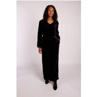 Nomads Clothing Women's Velvet Wide Leg Trouser in Black | Size: 12