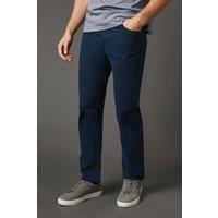 Maine Men's Navy Stretch Twill Straight Leg Jeans | Size: 44R