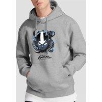 Paramount Home Entertainment Men's Avatar The Last Airbender Airbender Blue & Black Kanji Hoodie, Athletic Heather in Light Grey | Size: Large
