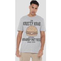 Spongebob Men's Krabby Patties Unisex Adult T-Shirt, Athletic Heather in Light Grey | Size: Small