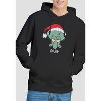 Spongebob Men's Squarepants Squidward Christmas Joy Hoodie, Black | Size: Medium