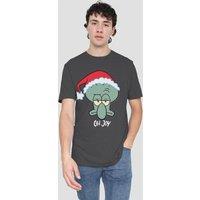 Spongebob Men's Squarepants Squidward Christmas Joy T-Shirt, Charcoal | Size: Large