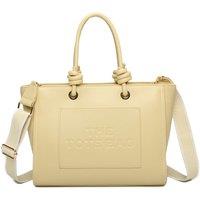 Fontanella Fashion Women's Lyra PU Leather Crossbody Tote Bag with Canvas Strap in Bright Yellow