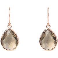 Petite Drop Earrings Smokey Quartz Rosegold