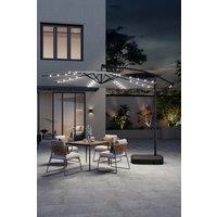 Large 32 LED Lights Cantilever Garden Parasol with Plastic Base