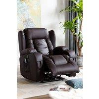 More4Homes Caesar Electric Bonded Leather Automatic Recliner Heat & Massage Chair in Brown
