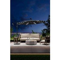 Garden Solar LED Lighted Patio Parasol with Cross Base & Fillable Base