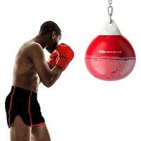 Gymax Water Punch Bag With Adjustable Metal Chain Water Injection Hose in Red