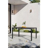 150cm W x 90cm D Outdoor Wood Effect Dining Table with Parasol Hole