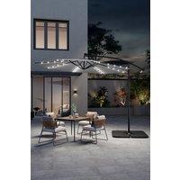 Large 32 LED Lights Cantilever Garden Parasol?Cross Base & Square Base